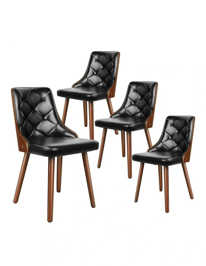 Dining Chairs Set 4 Piece in Black image 1