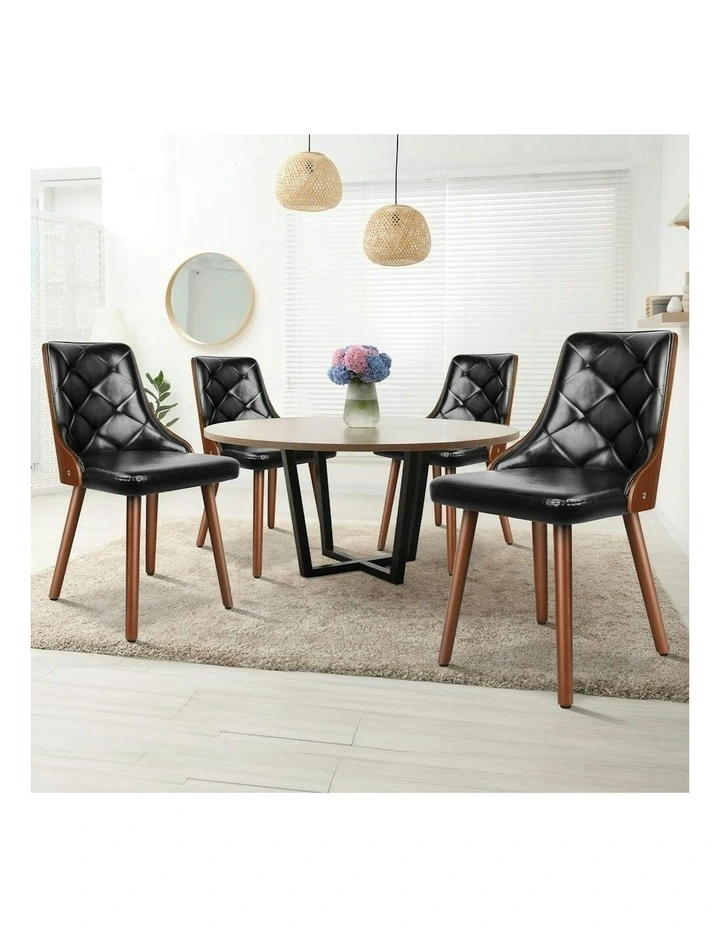Dining Chairs Set 4 Piece in Black image 2