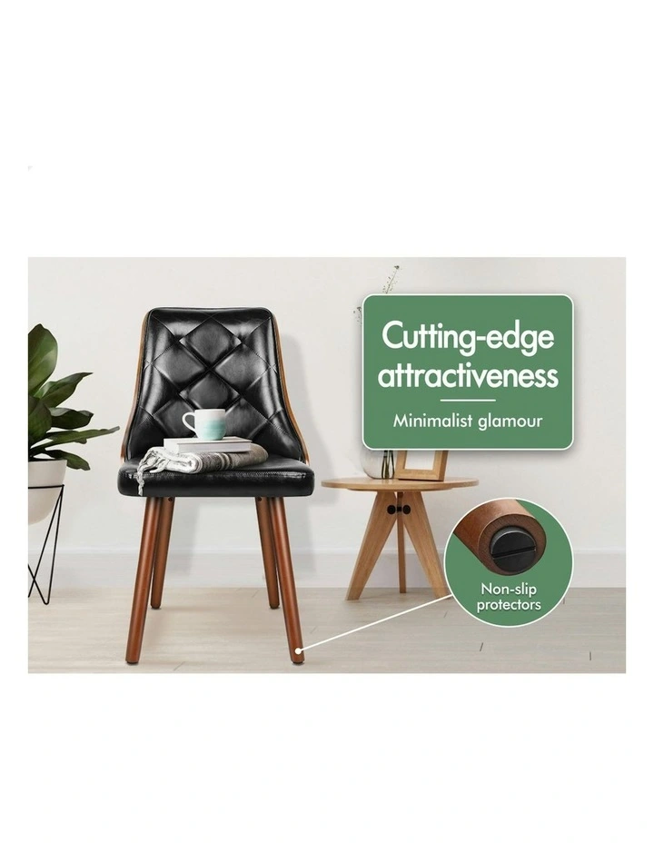 Dining Chairs Set 4 Piece in Black image 3