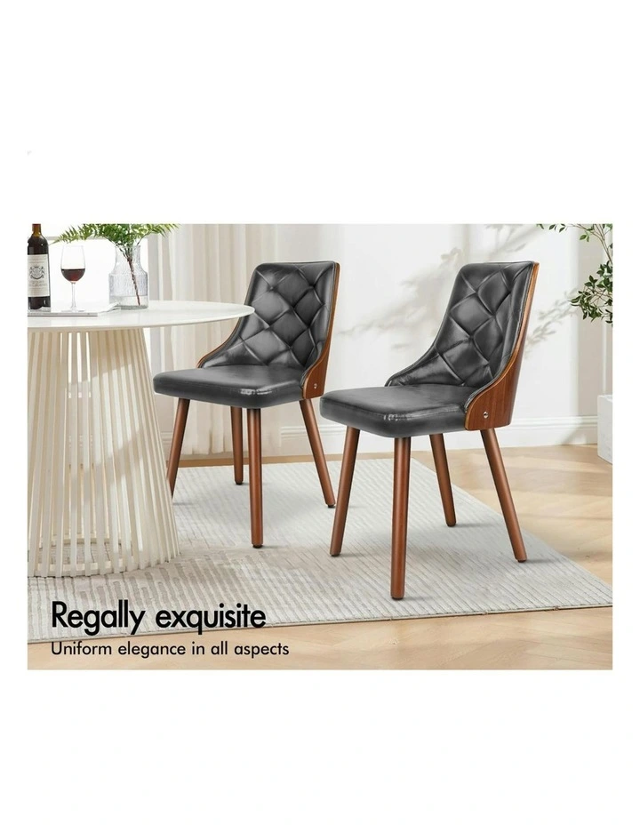 Leather Dining Chairs in Grey image 4