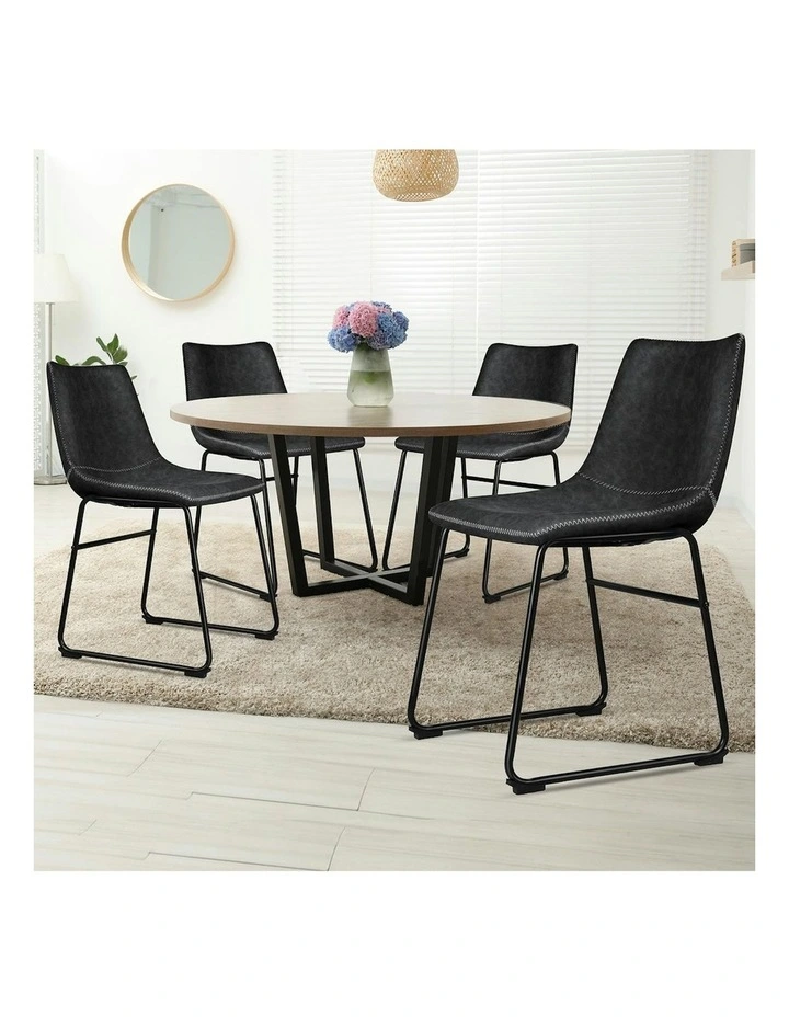 Leather Dining Chairs in Black image 2
