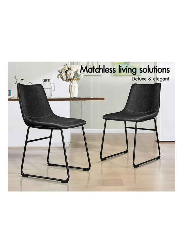 Leather Dining Chairs in Black image 3