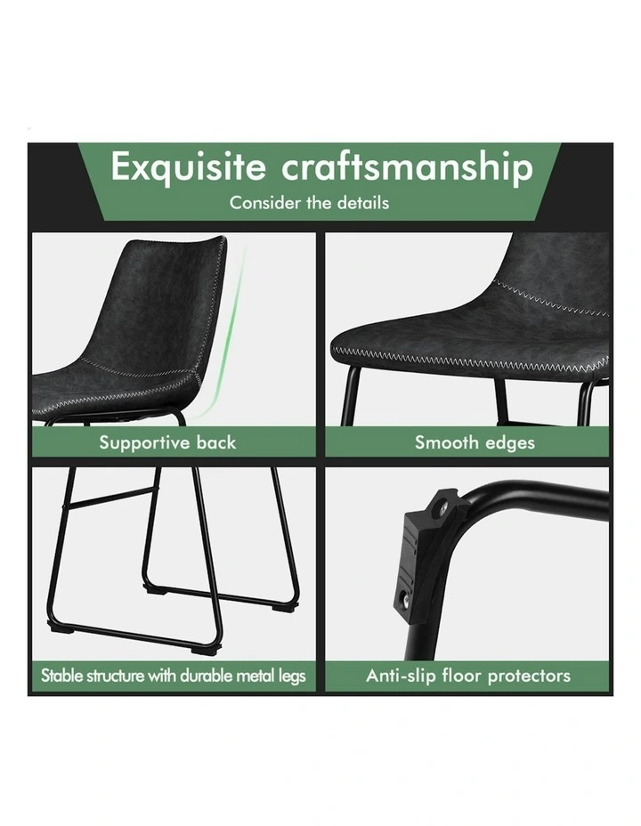 Leather Dining Chairs in Black image 6