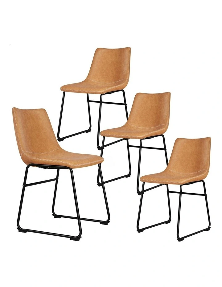 Leather Dining Chairs in Brown image 1