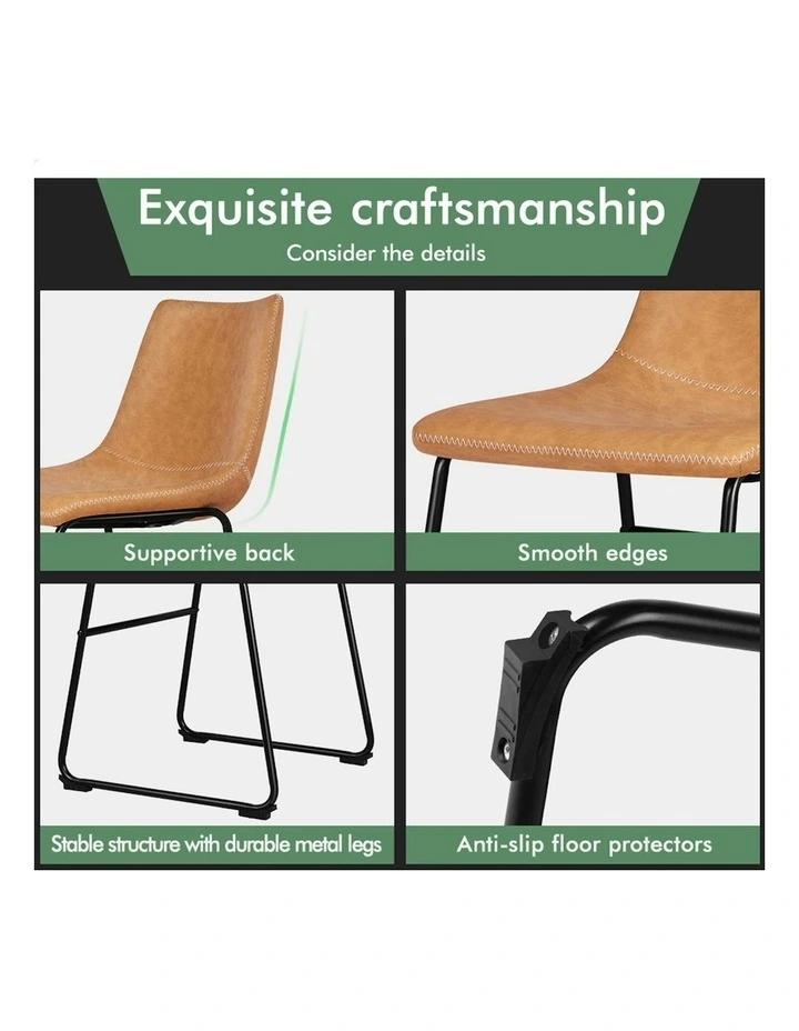 Leather Dining Chairs in Brown image 6