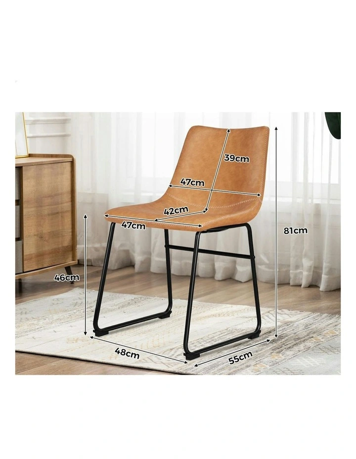 Leather Dining Chairs in Brown image 7