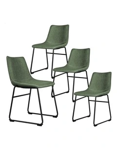 Leather Dining Chairs in Green