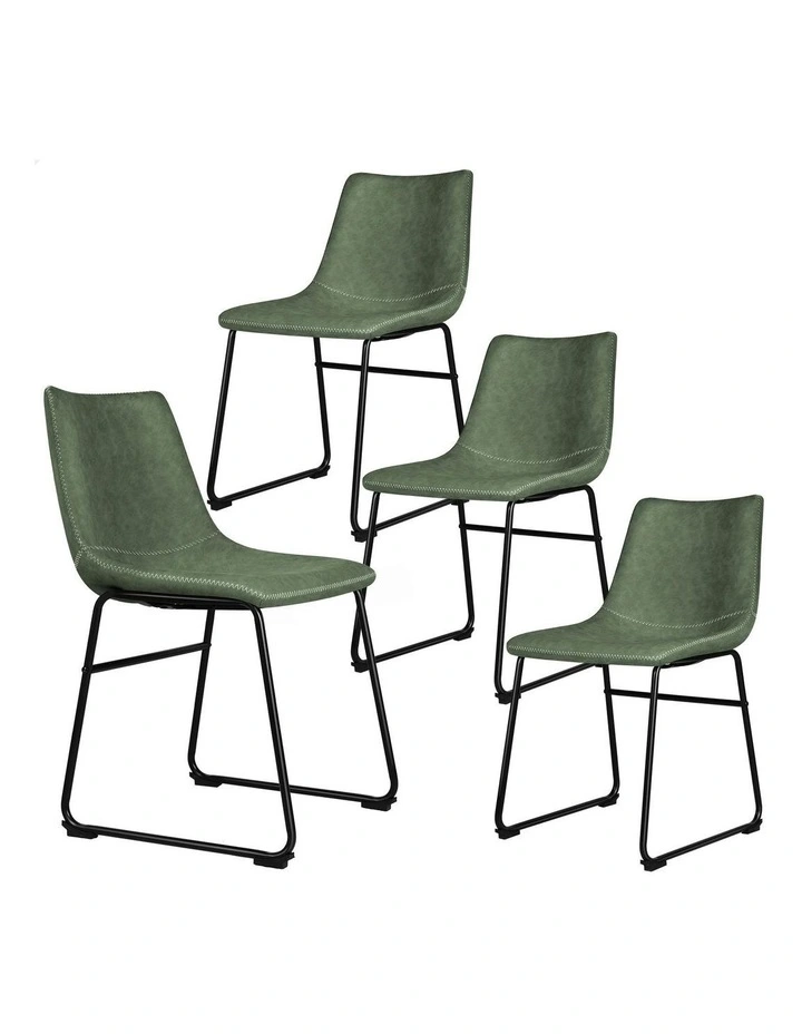 Leather Dining Chairs in Green image 1