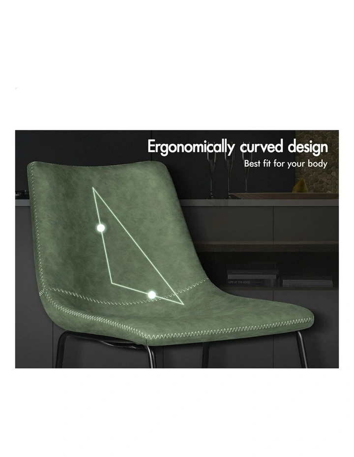 Leather Dining Chairs in Green image 4