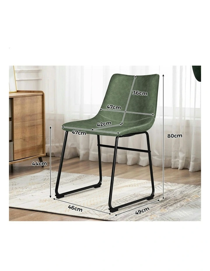 Leather Dining Chairs in Green image 7