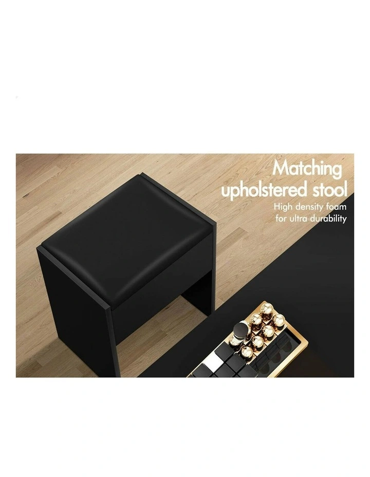 Dressing Table And Stool Set in Black image 6