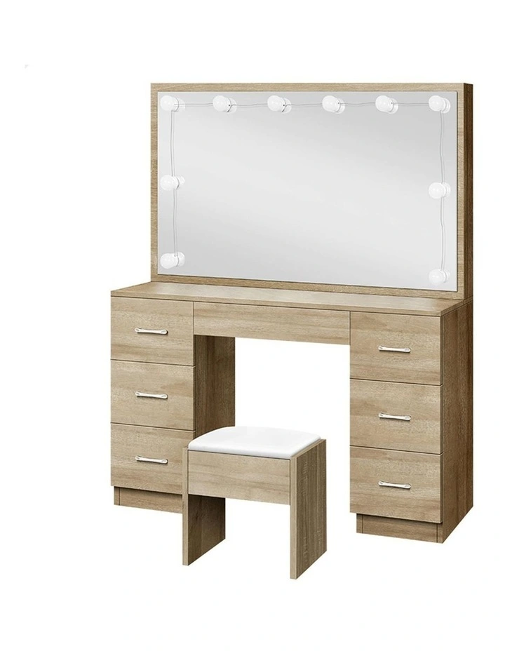 Dressing Table Stool Set in Wood image 1