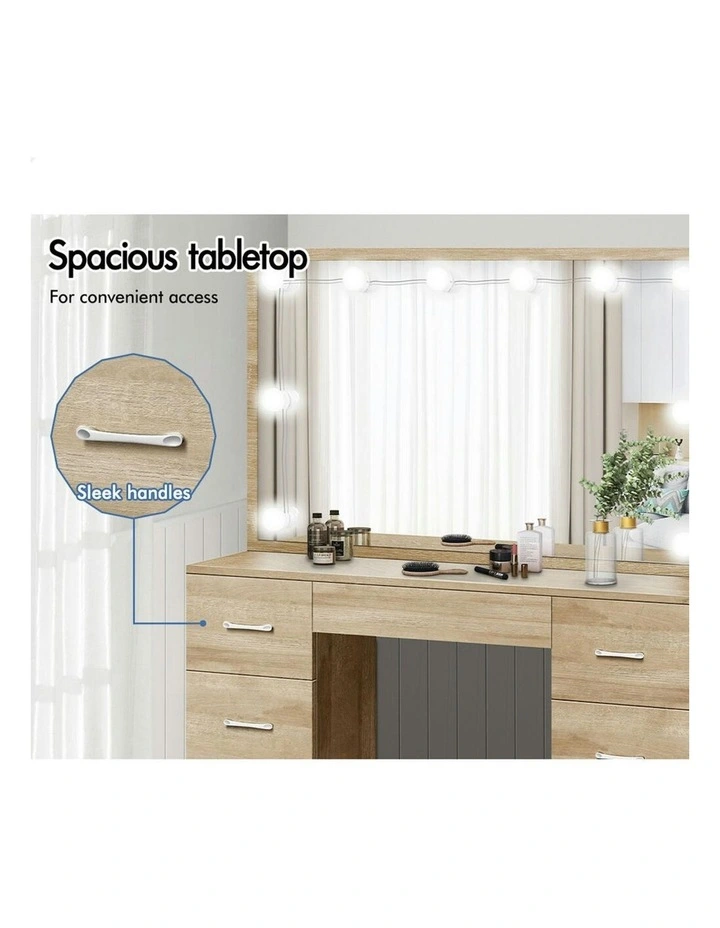 Dressing Table Stool Set in Wood image 2