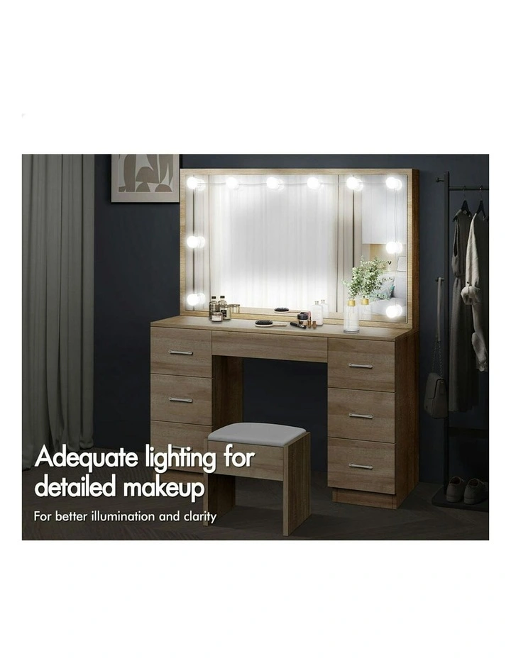 Dressing Table Stool Set in Wood image 4