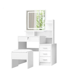 Dressing Table Stool Set in White