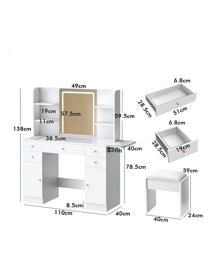 Dressing Table Set in White image 6