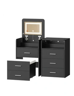 Dressing Table Set Set Of 2 in Black