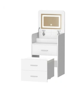 Dressing Table And Stool Set in White
