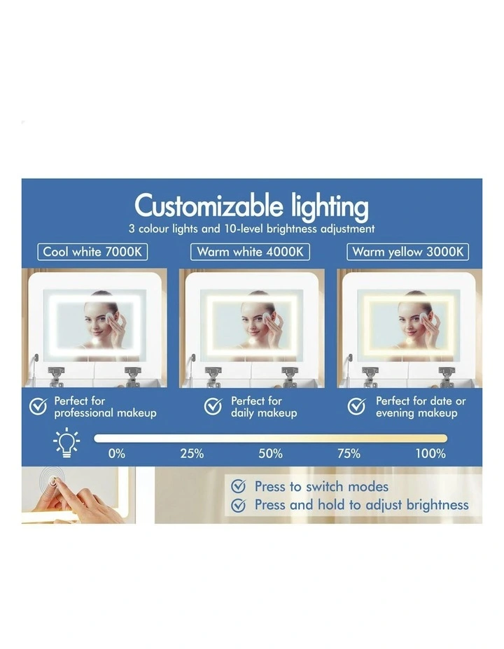 Dressing Table And Stool Set in White image 5