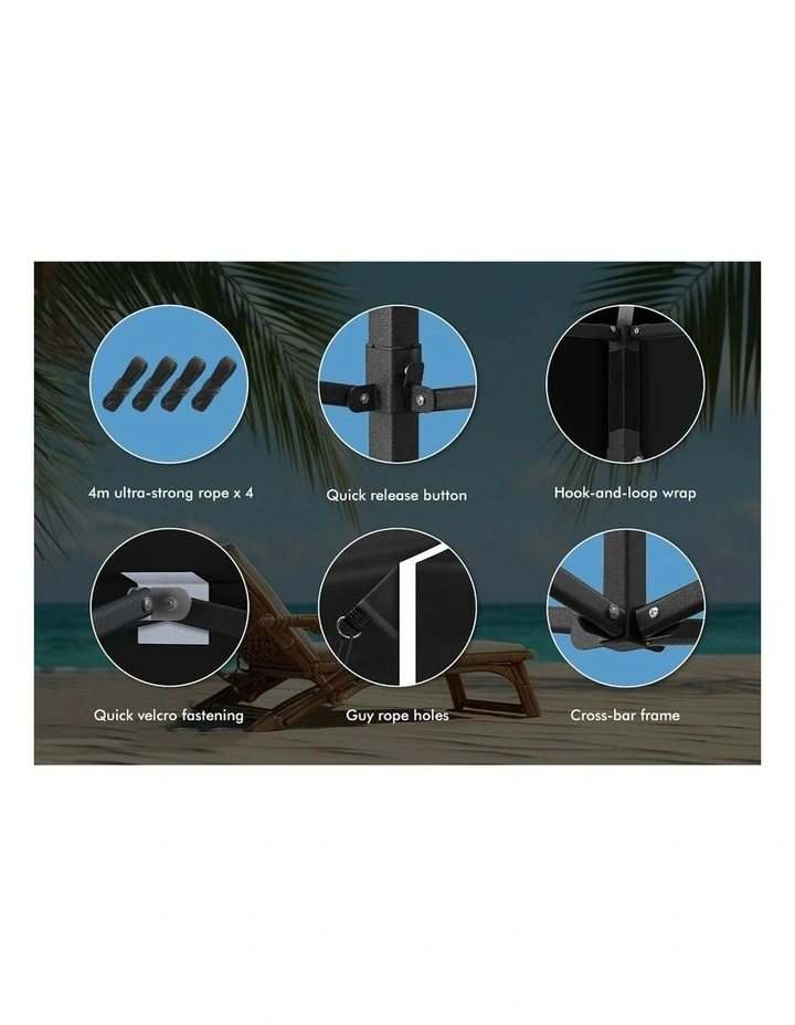 Oxford Folding Outdoor Tent in Black image 6