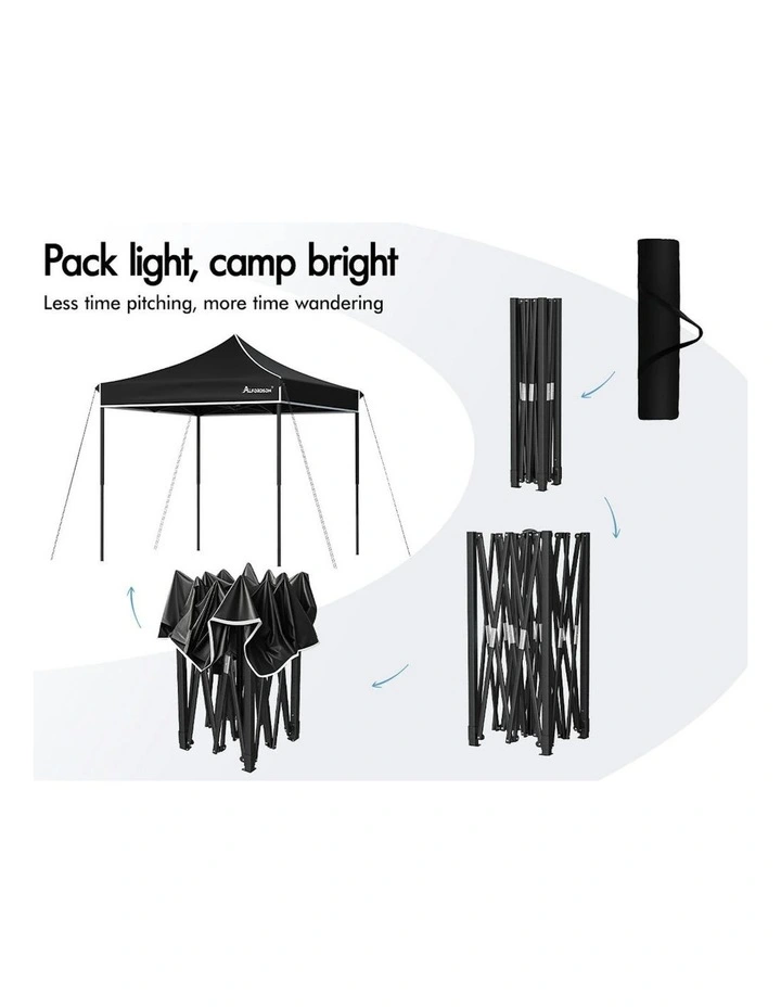 Oxford Folding Outdoor Tent in Black image 7