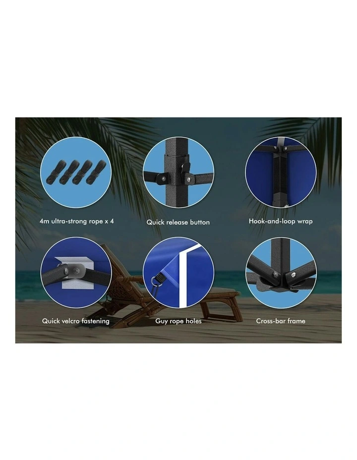 Gazebo 600D Oxford Folding Outdoor Tent in Blue image 6