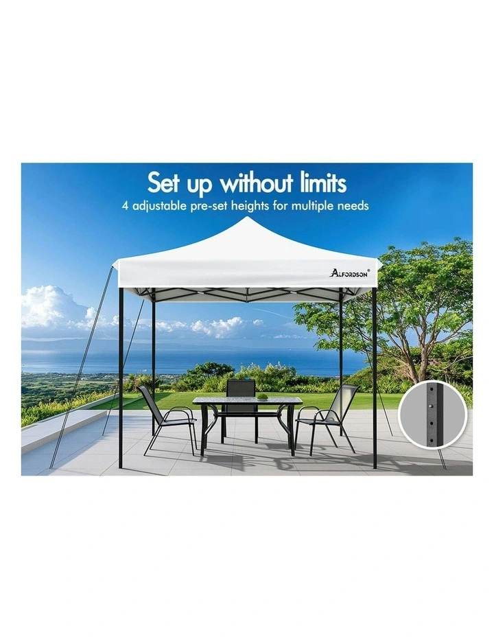 Gazebo Pop Up Marquee 600D Oxford Folding Tent 3x3m in White image 5