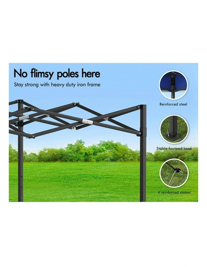 Gazebo Pop Up Marquee Folding Tent 4.5x3m in Blue image 3