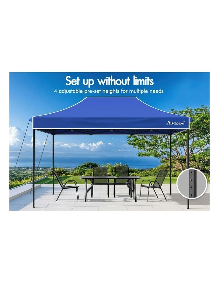 Gazebo Pop Up Marquee Folding Tent 4.5x3m in Blue image 4
