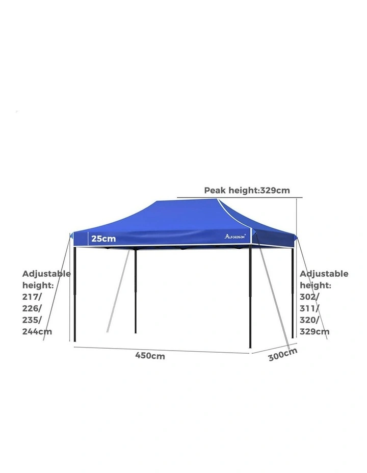 Gazebo Pop Up Marquee Folding Tent 4.5x3m in Blue image 5