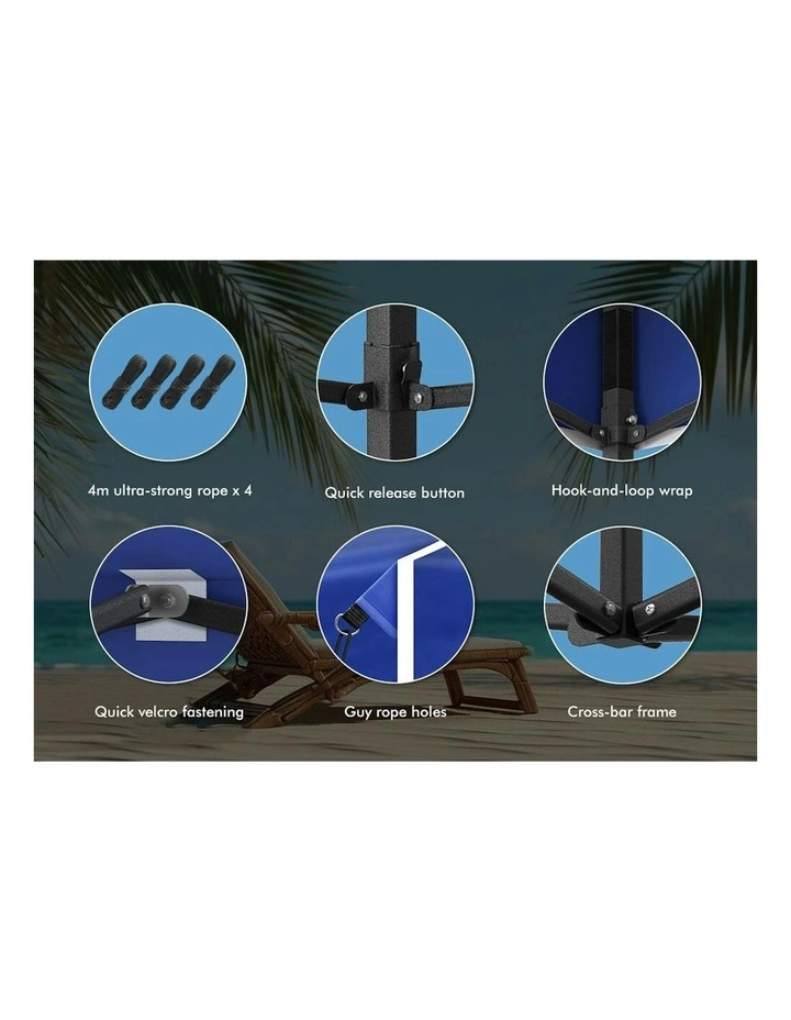 Gazebo Pop Up Marquee Folding Tent 4.5x3m in Blue image 6