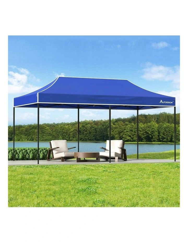 Gazebo Marquee 600D Oxford Folding Outdoor Tent 6x3m in Blue image 2