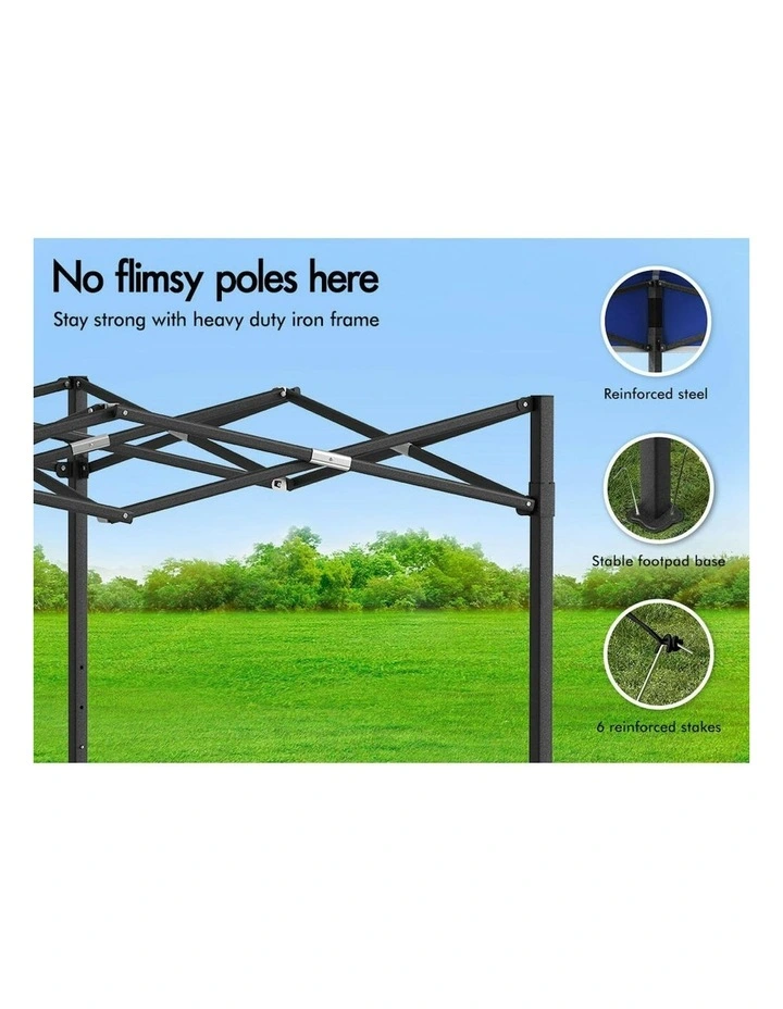 Gazebo Marquee 600D Oxford Folding Outdoor Tent 6x3m in Blue image 4