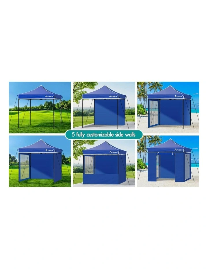 Gazebo Marquee 600D Oxford Folding Camping Tent 3x3m in Blue image 5