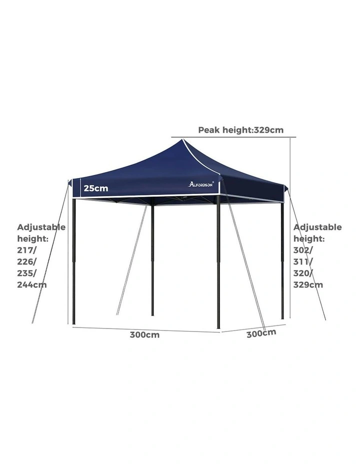 Gazebo Marquee 600D Oxford Folding Camping Tent 3x3m in Navy image 3