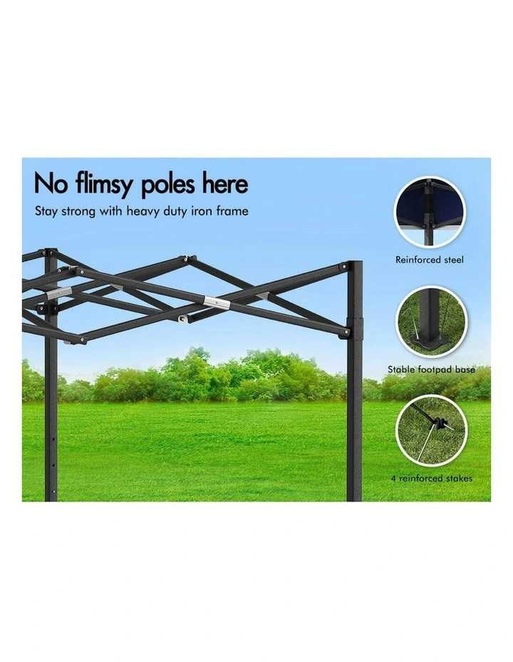 Gazebo Marquee 600D Oxford Folding Camping Tent 3x3m in Navy image 4