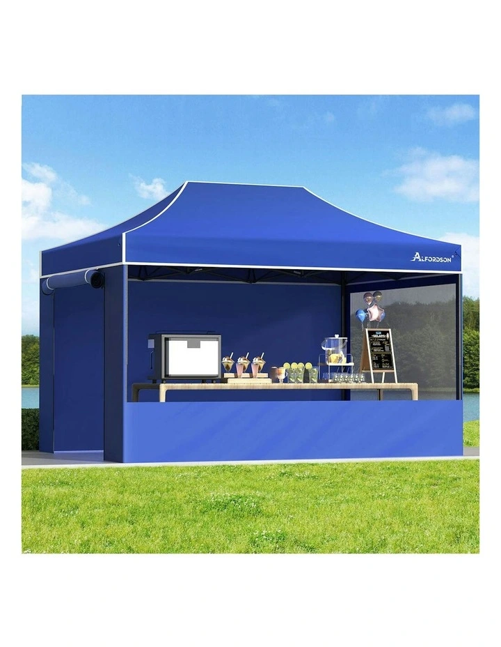 Gazebo Marquee 600D Oxford Folding Camping Tent 4.5x3m in Blue image 2