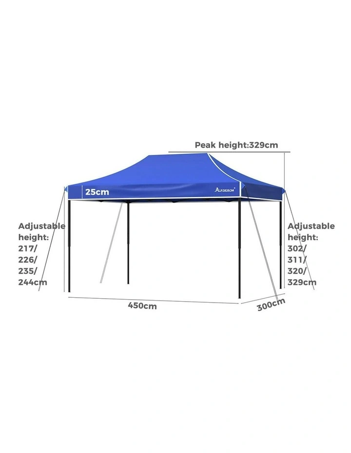 Gazebo Marquee 600D Oxford Folding Camping Tent 4.5x3m in Blue image 3