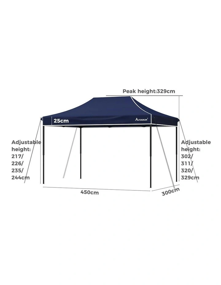 Gazebo Marquee 600D Oxford Folding Camping Tent 4.5x3m in Navy image 3