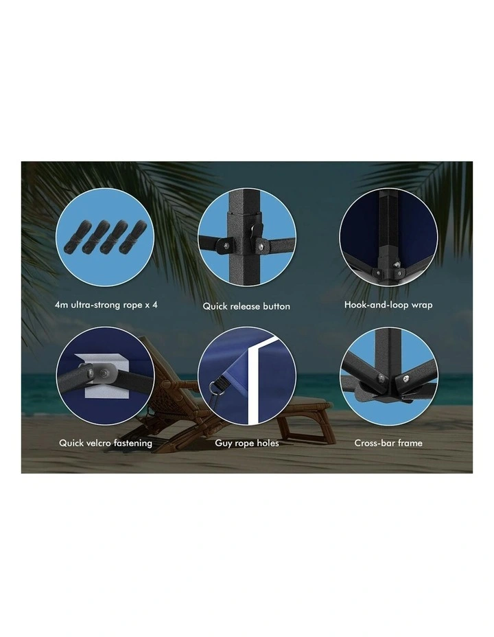 Gazebo Marquee 600D Oxford Folding Camping Tent 4.5x3m in Navy image 6