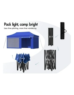 Gazebo Marquee Camping Folding Tent 3x6m in Blue