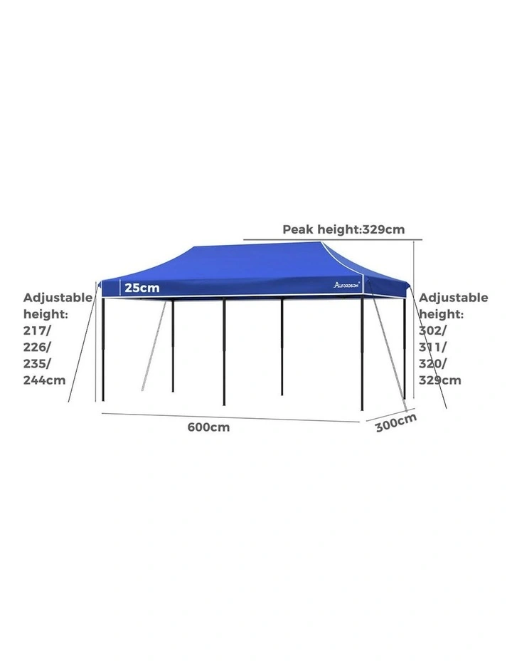 Gazebo Marquee Camping Folding Tent 3x6m in Blue image 3