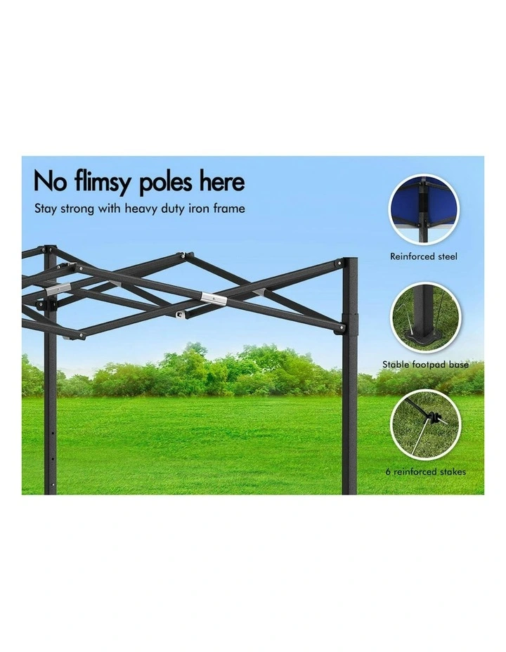 Gazebo Marquee Camping Folding Tent 3x6m in Blue image 4