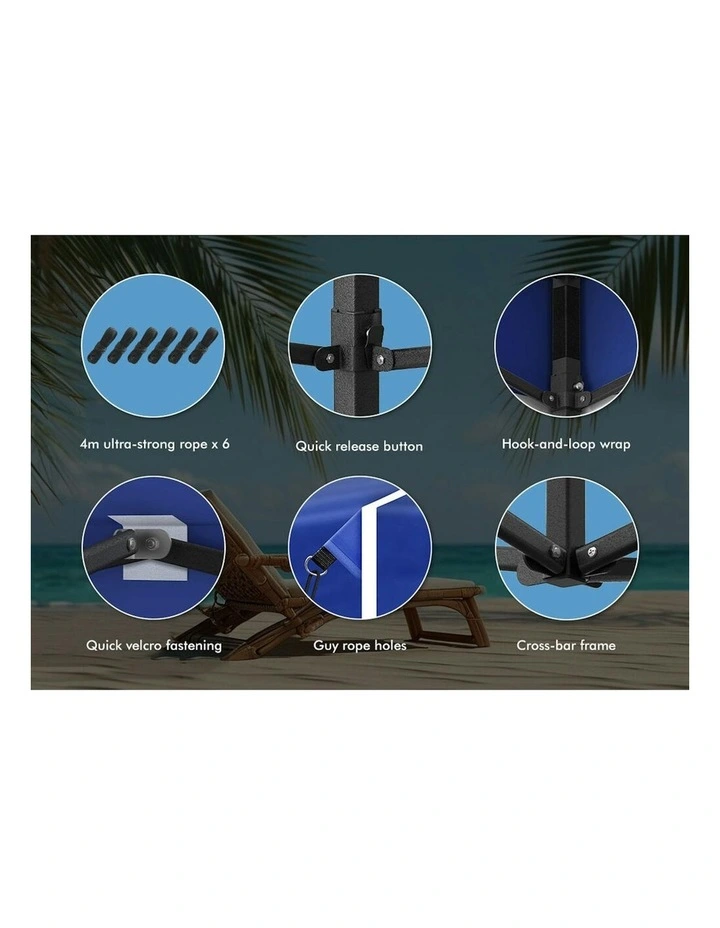 Gazebo Marquee Camping Folding Tent 3x6m in Blue image 6