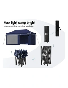 Gazebo Marquee 600D Oxford Folding Camping Tent 6x3m in Navy