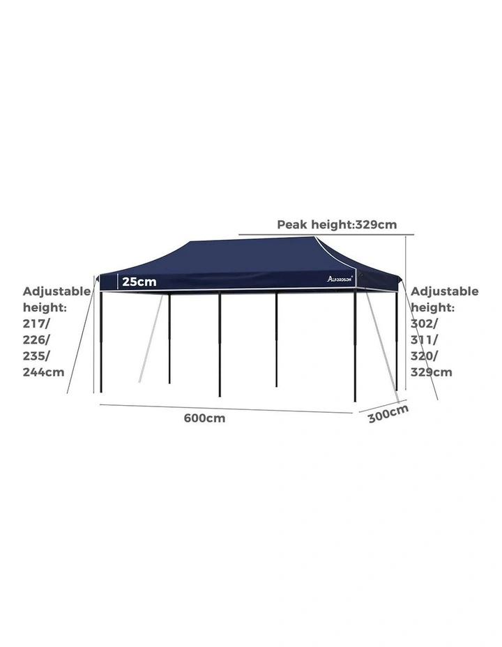 Gazebo Marquee 600D Oxford Folding Camping Tent 6x3m in Navy image 3