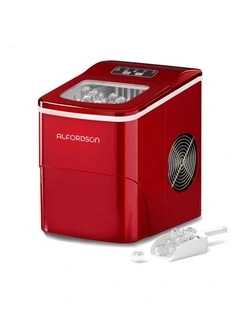 Commercial Portable 12kg Ice Cube Tray 2.2L Ice Maker in Red