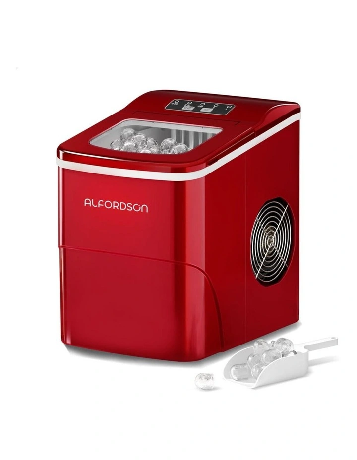 Commercial Portable 12kg Ice Cube Tray 2.2L Ice Maker in Red image 1