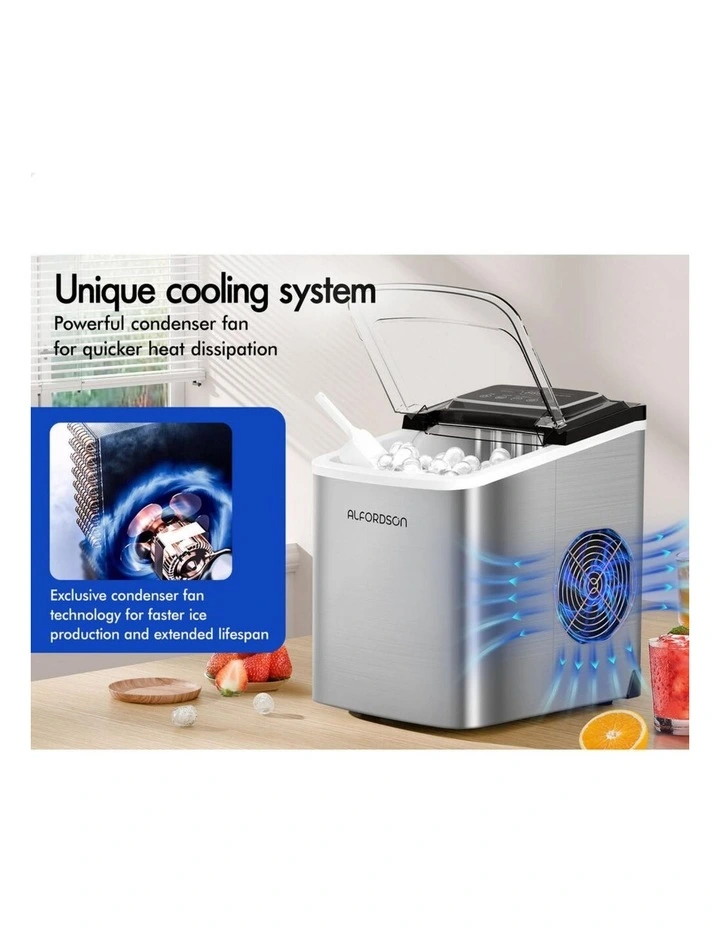 Commercial 12kg 24hour Timer 2.2L Portable Ice Maker in Silver image 5