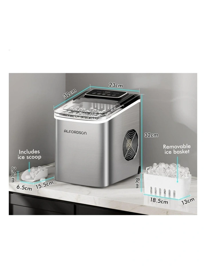 Commercial 12kg 24hour Timer 2.2L Portable Ice Maker in Silver image 7